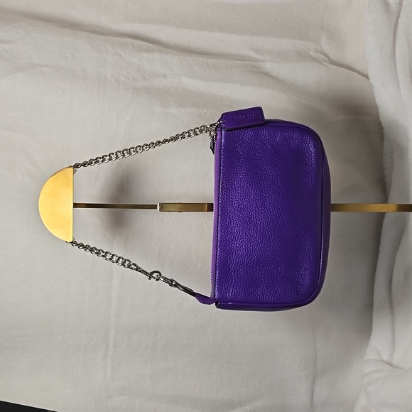 Coach Small Pebbled Leather Chain Pouchette - Picture 2 of 7